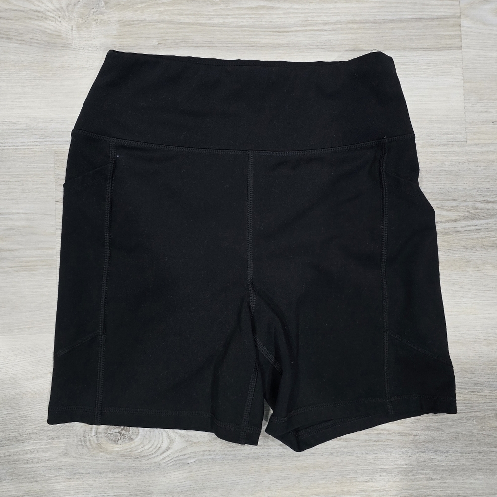 AMERICAN EAGLE Everything Pocket High Waisted 6" Black Bike Shorts Size S